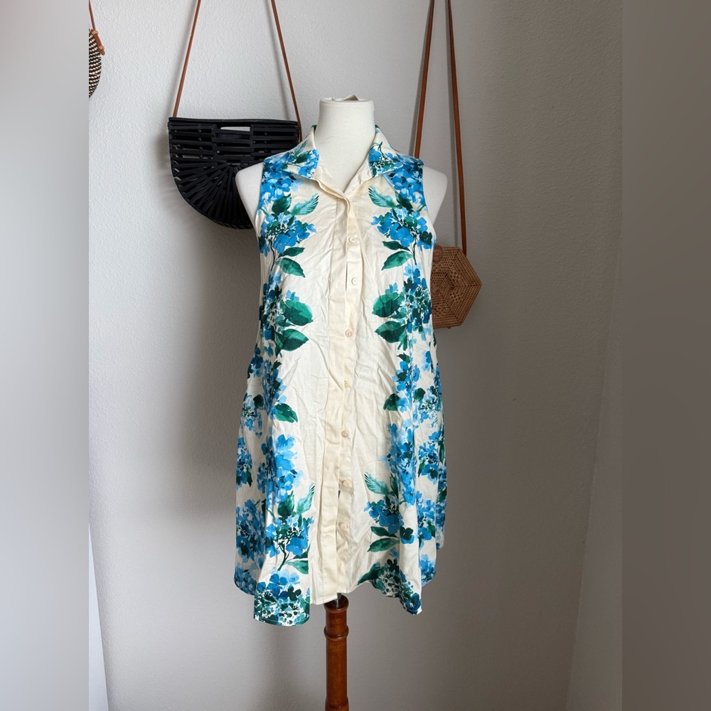 Tuckernuck Floral Sleeveless Button Dress, Size XS